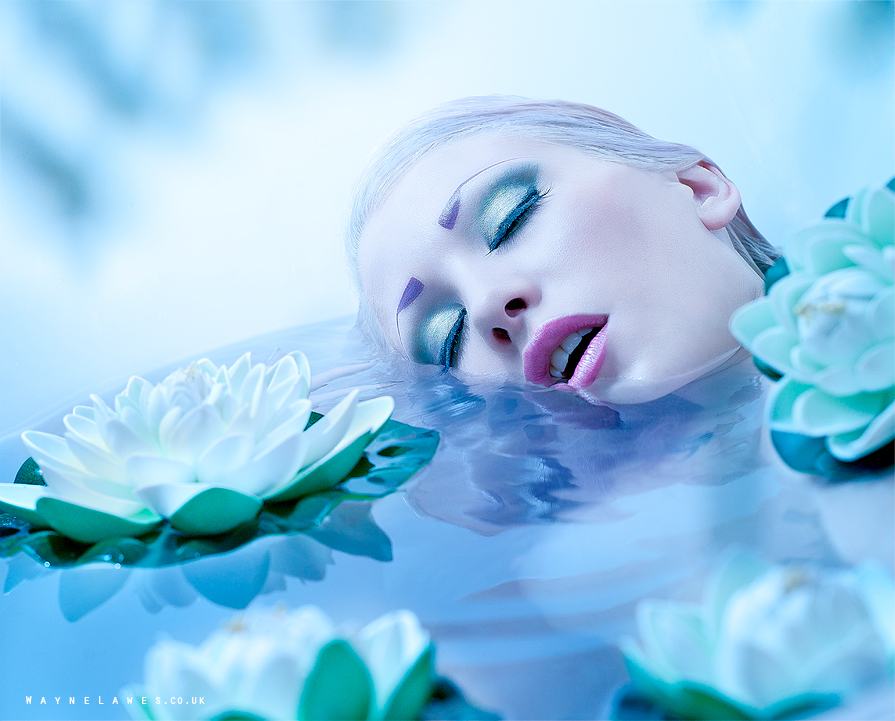 Drowning with water lilies