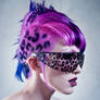 pink leopard print hair and lips