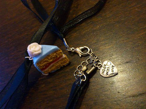 Victoria Sponge Slice necklace