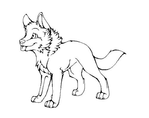 Wolf Pup Lineart