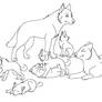 Free Wolf Pack Lineart