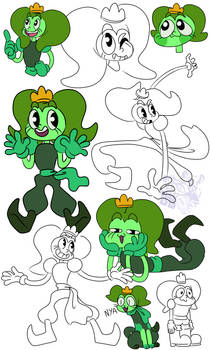 Comm: Green Spinel Sketch page