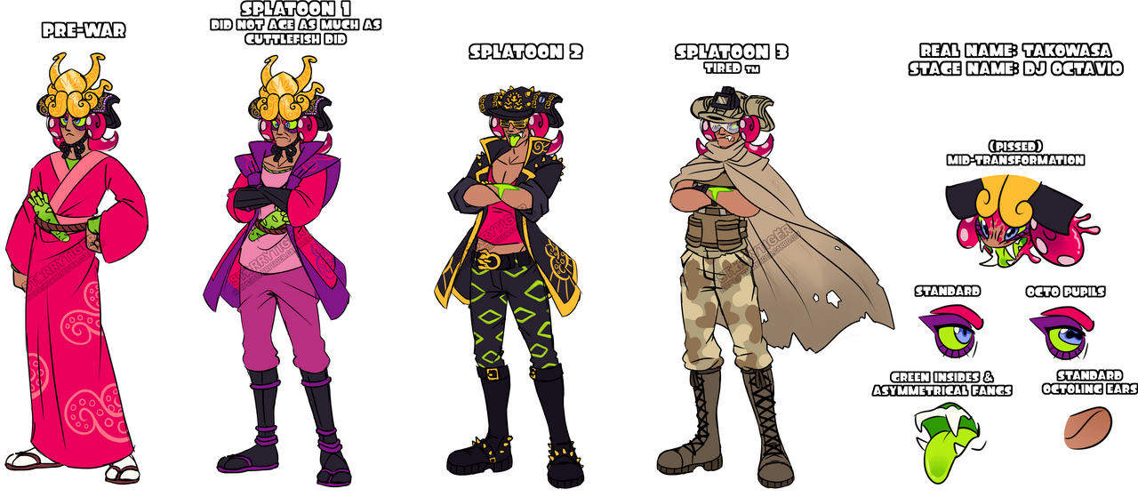 Splatoon Octavio's human form headcanon by StarryTiger on DeviantArt