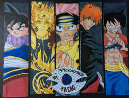 Goku, Naruto, Natsu, Ichigo, and Luffy