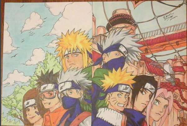 Old vs. new generation.  Anime/manga: Naruto / Naruto: Shippuden