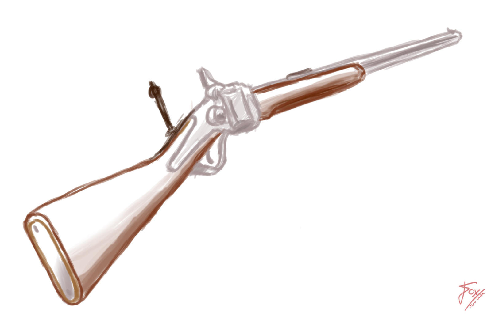 Doodle Cross Riffle Daily Doodle #11. Sharps Rifle by OnlyOneFoxy on DeviantArt