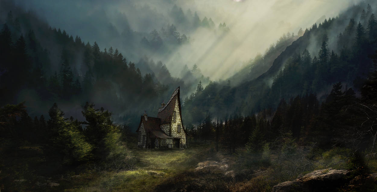 A Cottage In The Woods by marielynne on DeviantArt