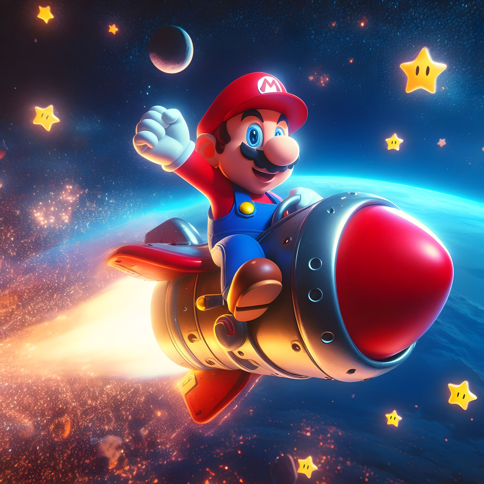 Mario on a Rocket ship by TheG4G3r on DeviantArt