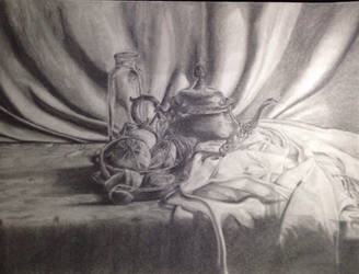 Still Life Graphite Drawing