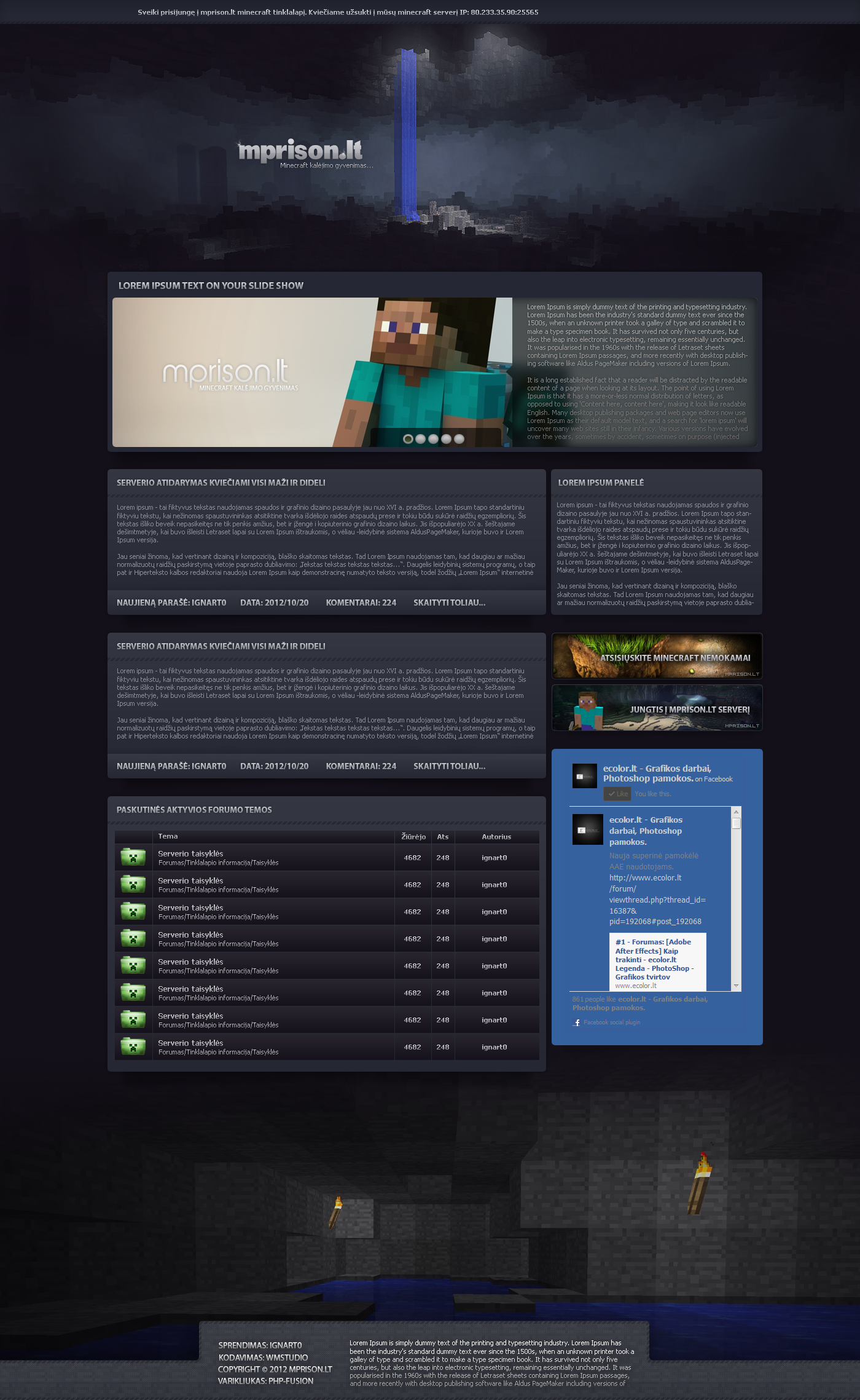 mprison.lt minecraft web design by ignart0 on DeviantArt