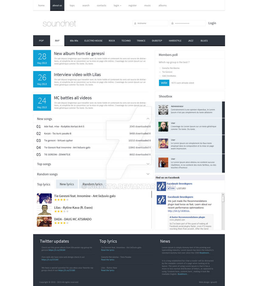 music web design soundnet by ignart0 on DeviantArt