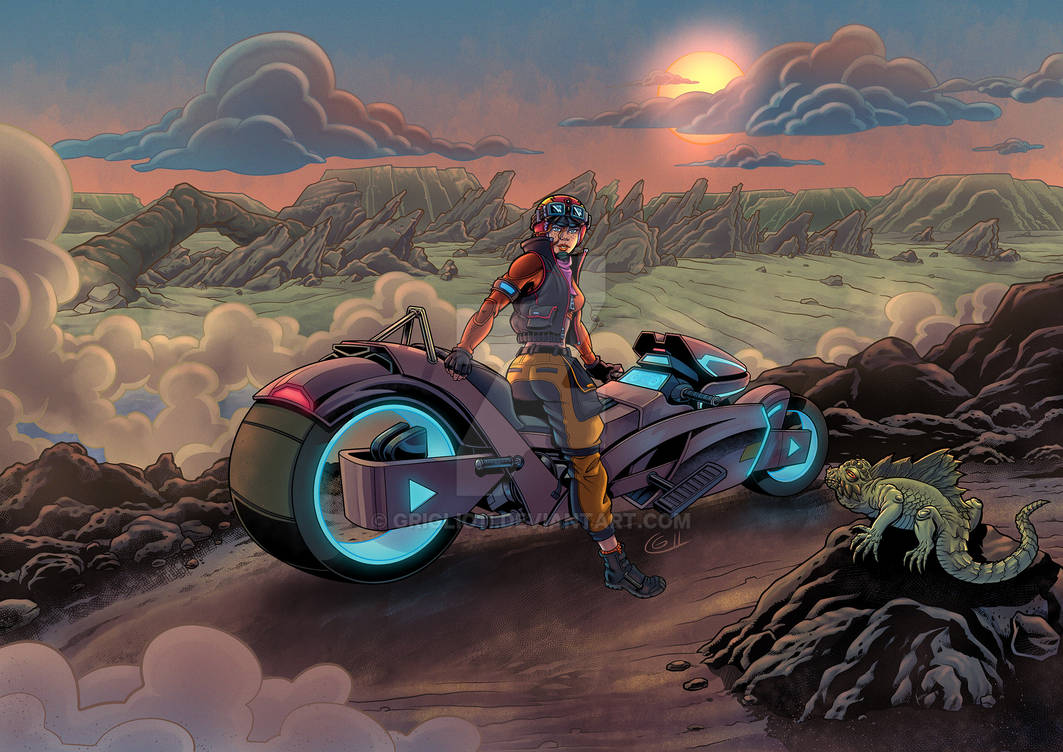 Deviantart Riding Motorcycle The girl, traveling on her motorcycle through the by Griglio11 on ...