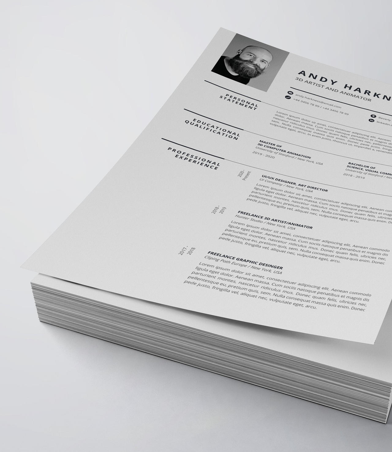Cbc Cv Professional Resume/CV Template by uousionolenso on DeviantArt