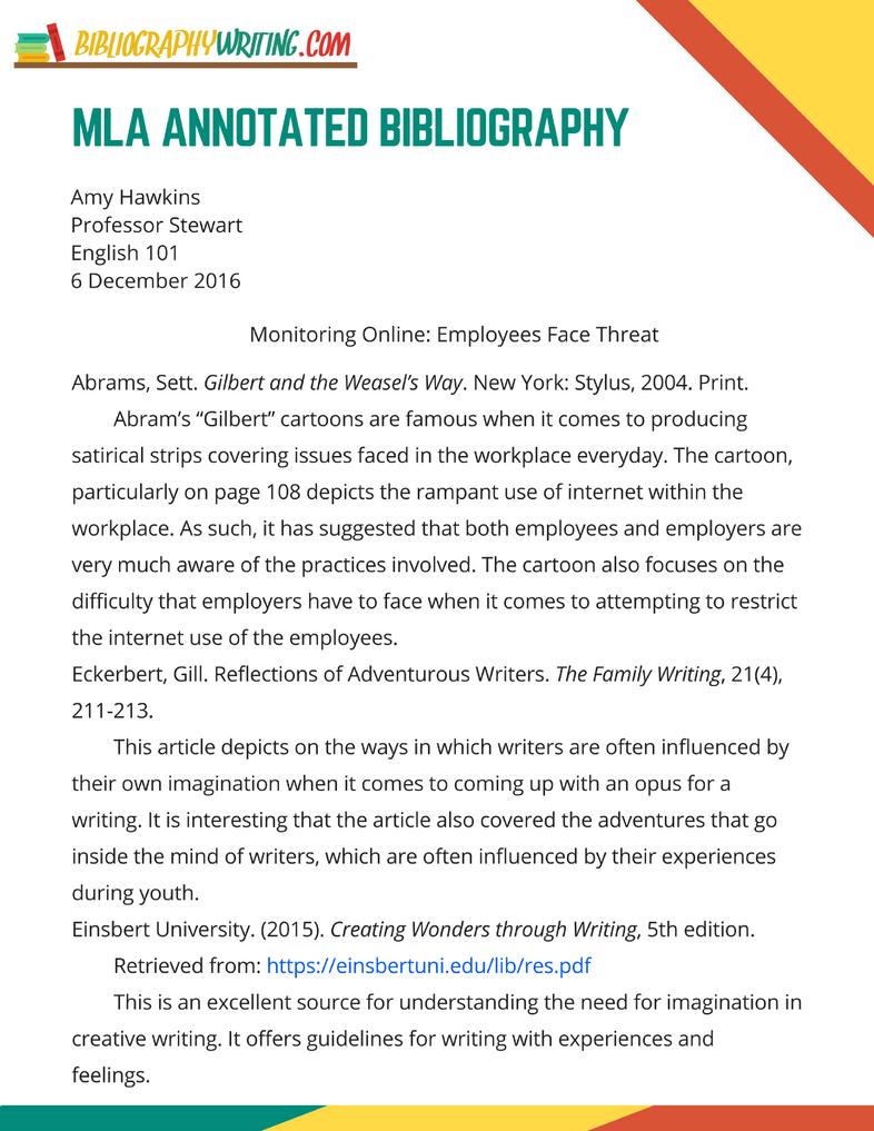 MLA Annotated Bibliography Sample by WritingBibliography on DeviantArt