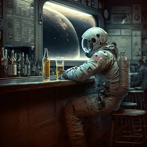 Astronaut at the bar
