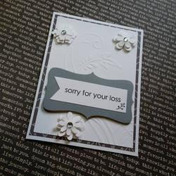 sympathy card - white flowers