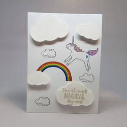 birthday card - magical unicorn