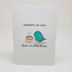 baby greeting card - bun in the oven