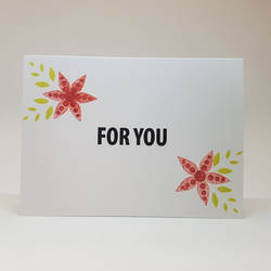 thank you card - red flowers