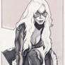 black cat - pencil and marker