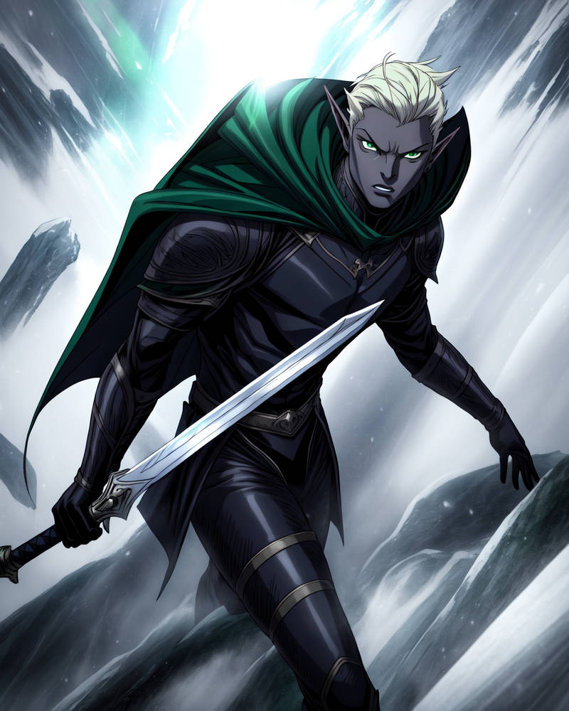Male Drow Anime Style by TheDiffusionGuy on DeviantArt