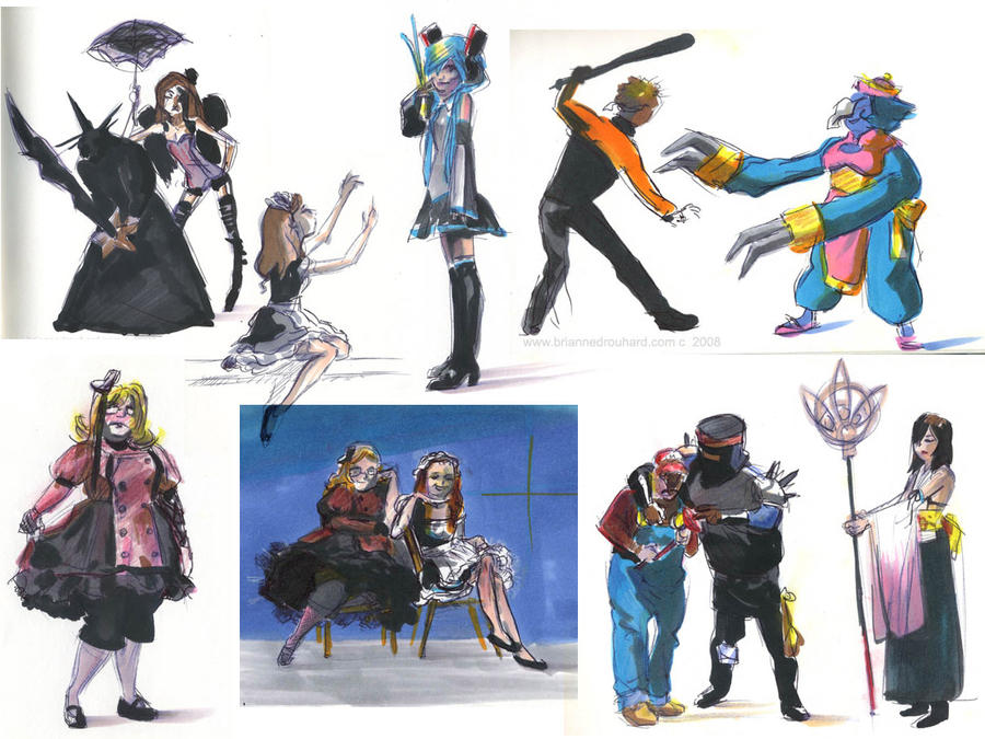 Cosplay Drawing Example Anime Expo Cosplay drawings by potatofarmgirl on DeviantArt