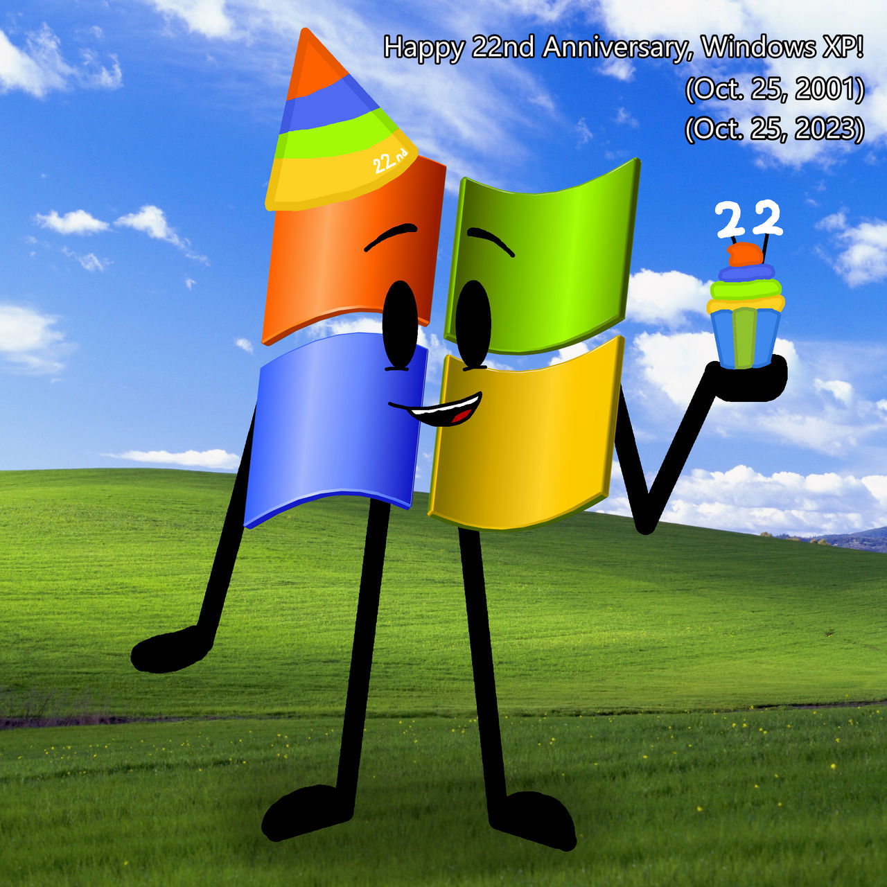 Happy 22nd Anniversary to Windows XP! by DreamFoxyy on DeviantArt