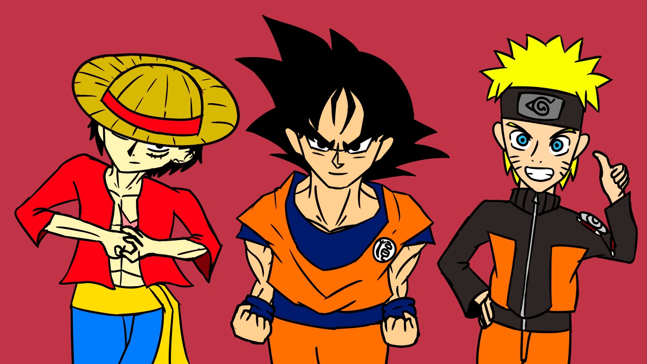 Luffy Goku y Naruto by S3B45 on DeviantArt