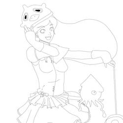 Girl and Pet Lineart