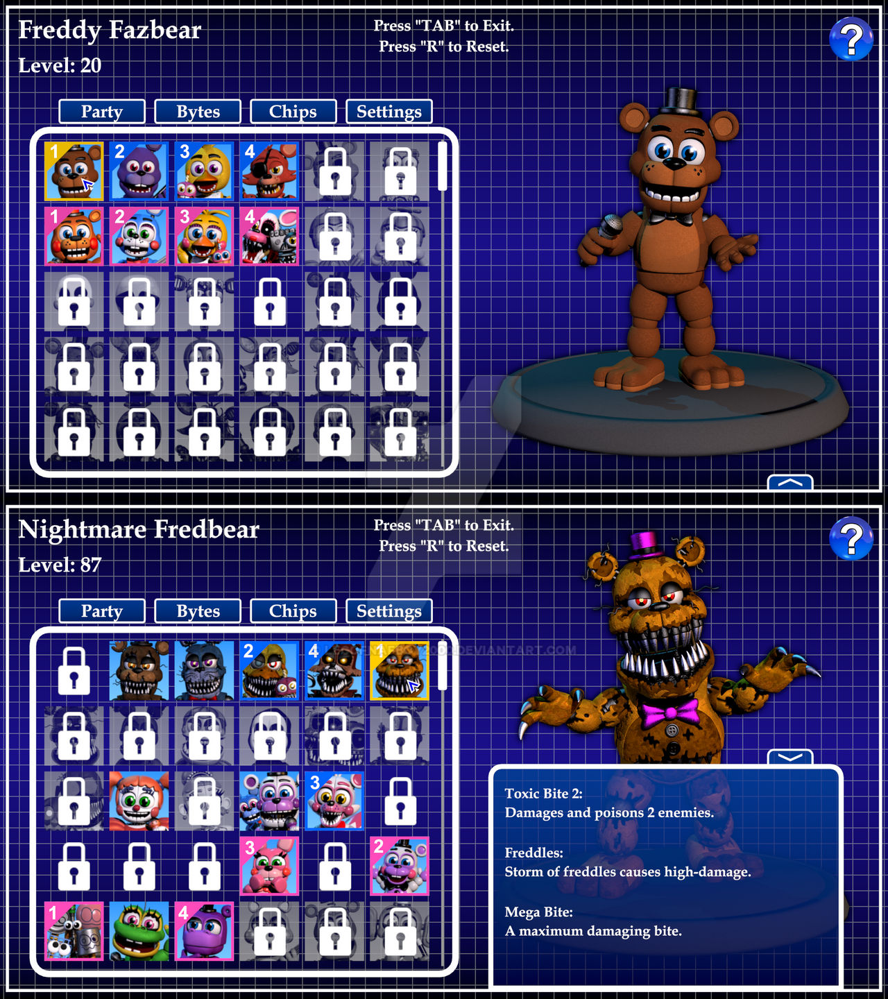FNAF World Ultimate Character Roster (WIP) by Legofnafboy2000 on DeviantArt
