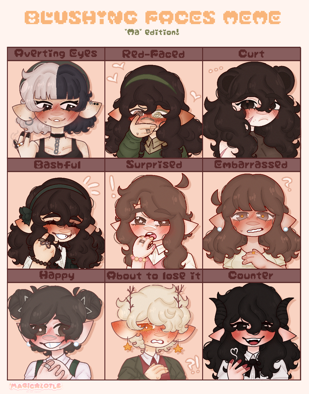 Deviantart Blushing Magic's Blushing Faces Meme by Magic0lotl on DeviantArt