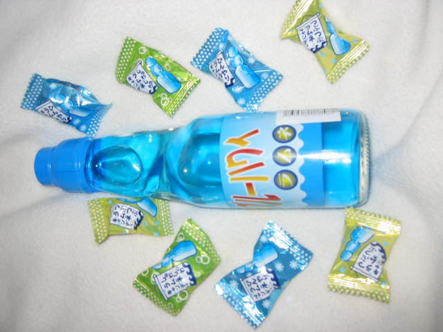 Blue Ramune and Candy