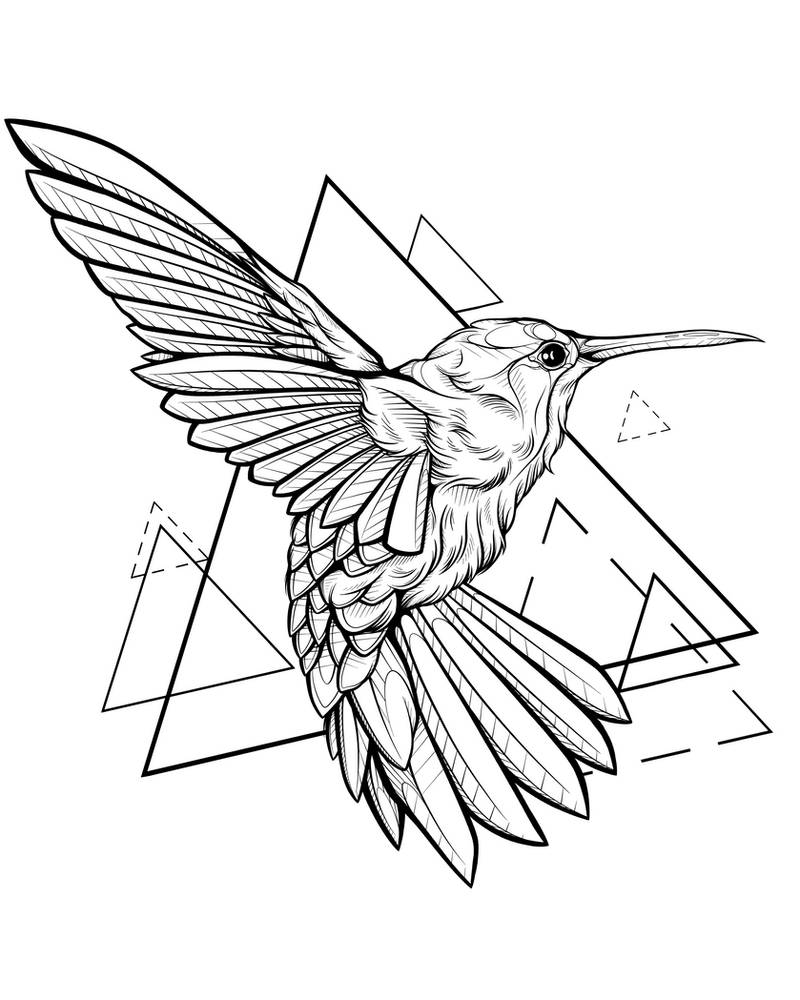 Hummingbird Geometry Geometric Hummingbird by BlackCatIllustration on DeviantArt