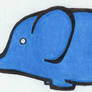 Chubby bright blue Elephant