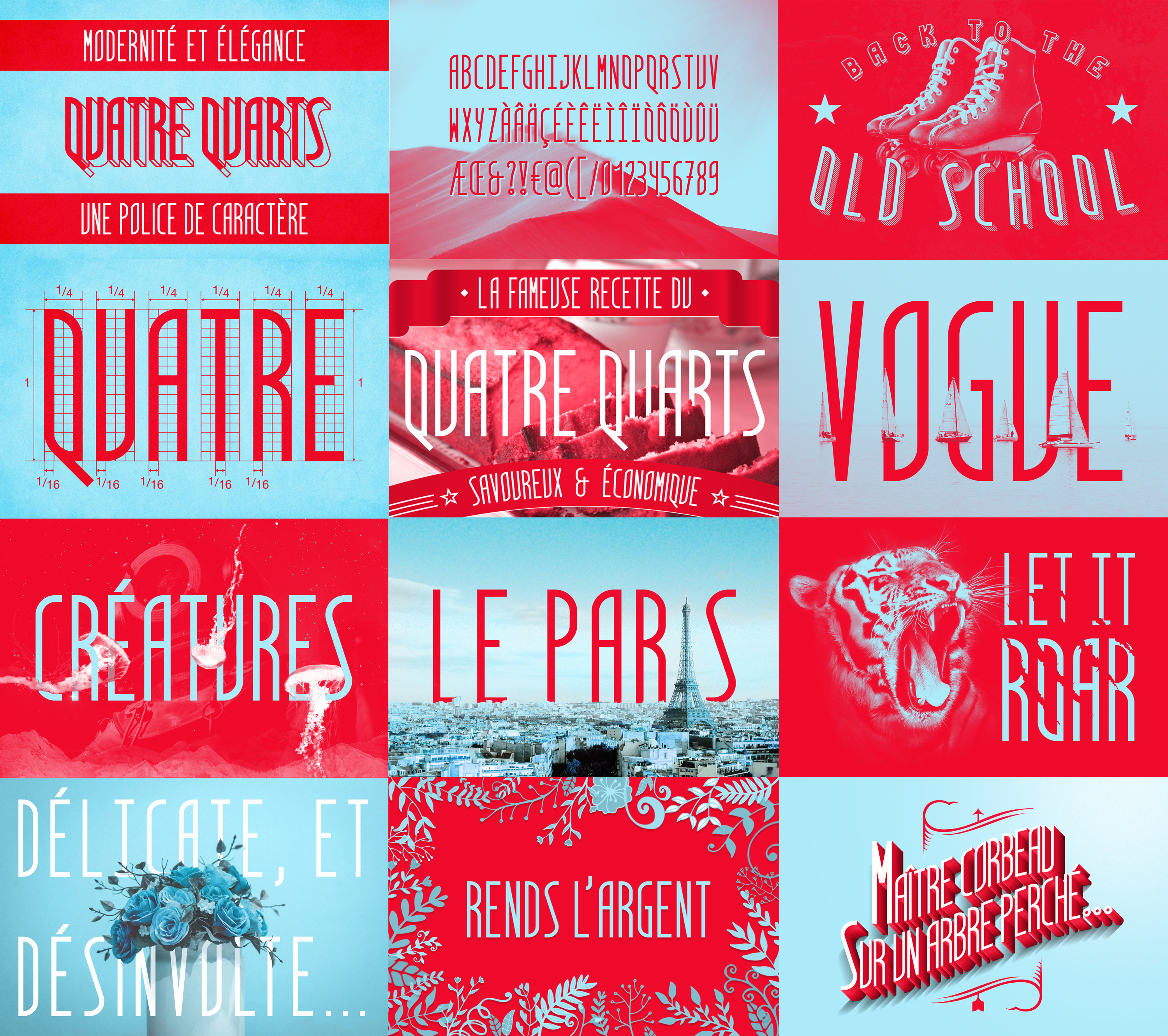 Quatre Quarts - free font by Dessins-Fantastiques