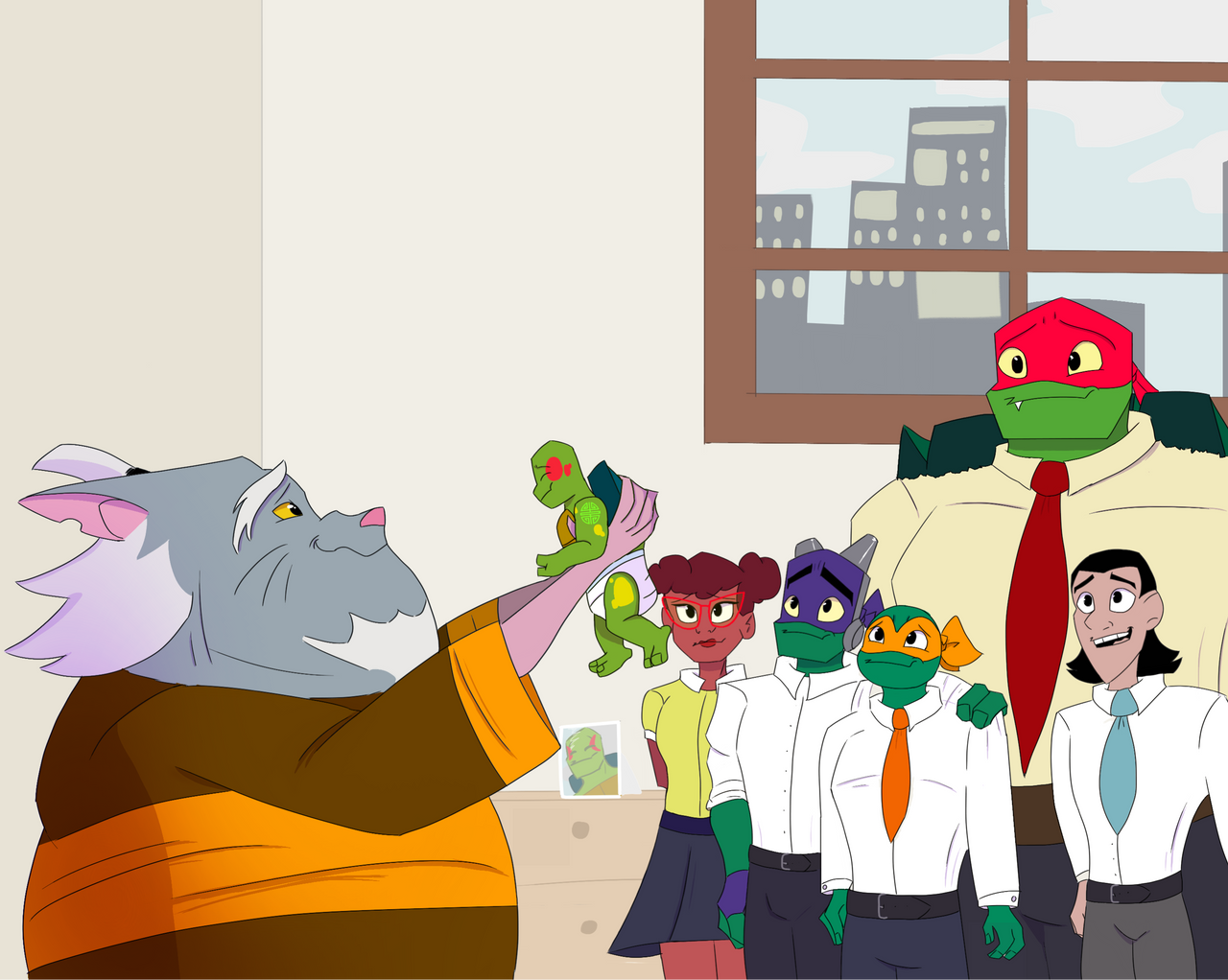 Splinter Meeting his new son by castletondaria on DeviantArt