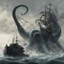 Monolithic Kraken Attacking Ship
