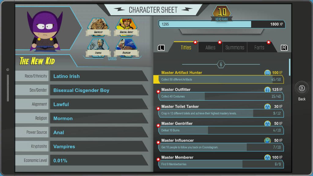 New Character Sheet (South Park) by Noratcat on DeviantArt
