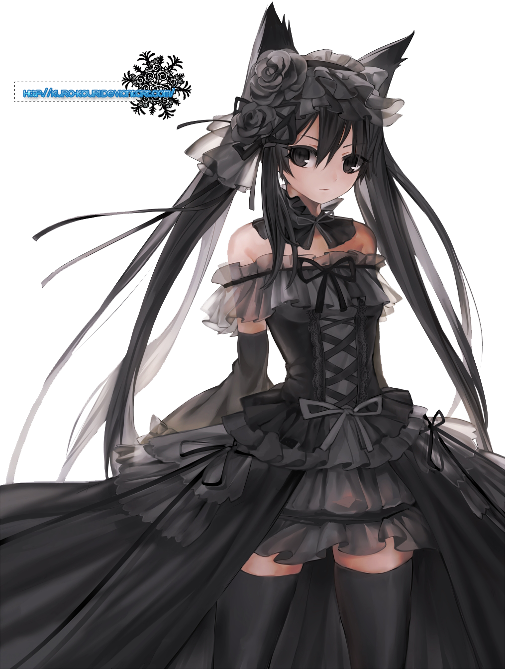 gothic nekomimi render