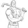 Haggar Final Fight pencil sketch