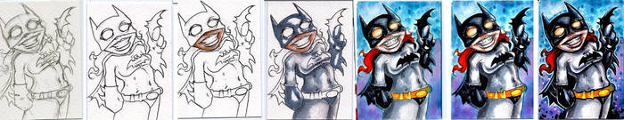 Batgirl Sketch card progression