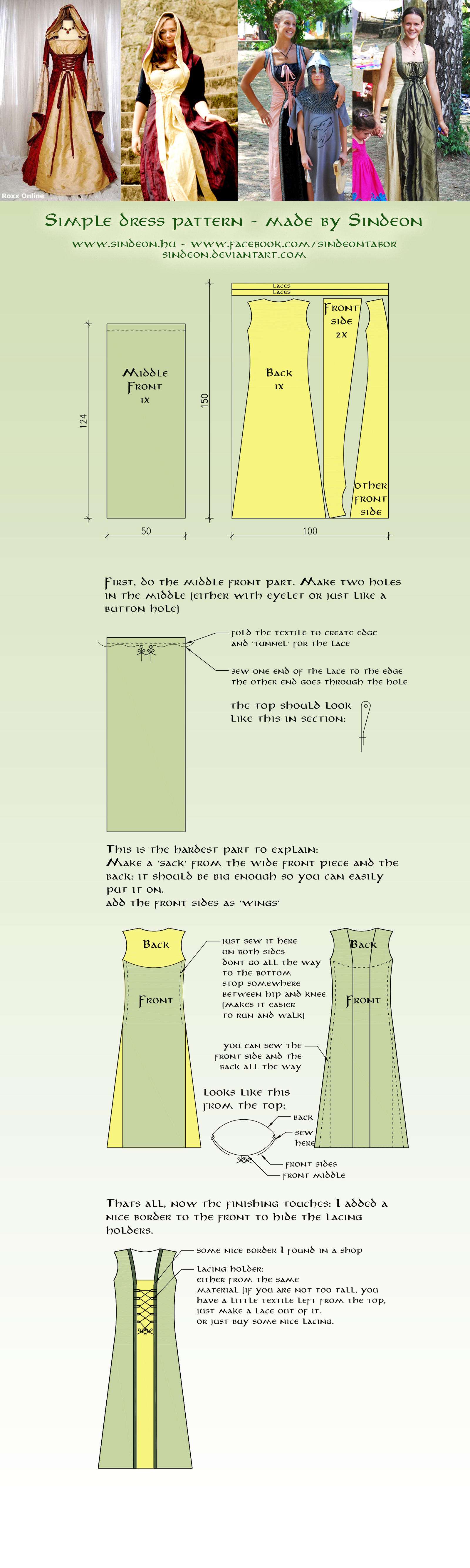 Simple Medieval Dress Pattern By Sindeon On DeviantArt