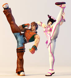 Juri and Hwoarang 3DS Render