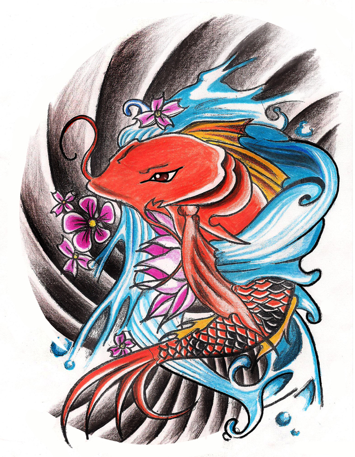 Orange Koi Fish Tattoo Design by will4rts on DeviantArt