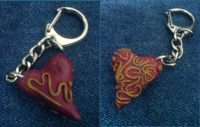 Swirly Heart Keychain