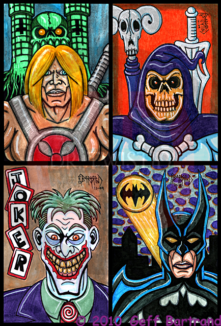 4x6 cards Heroes vs Villians