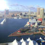 aerial shot of downtown Baltimore
