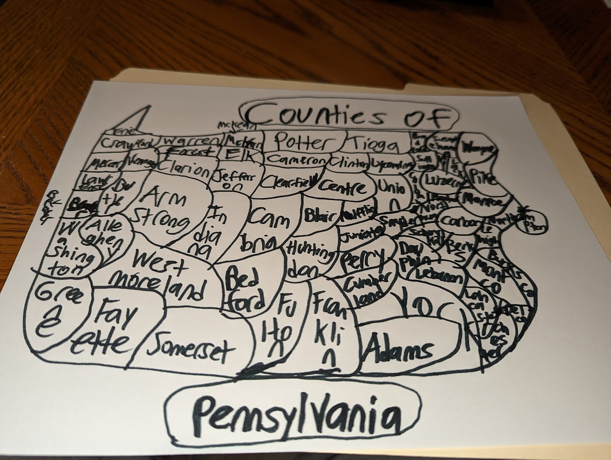 Counties of Pennsylvania map I drew by ATwistintheMyth on DeviantArt
