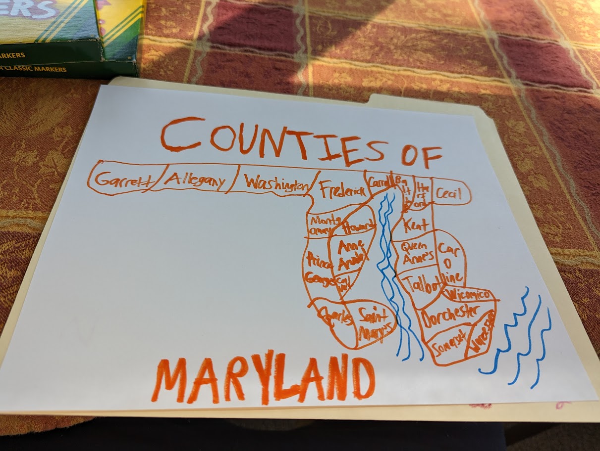 Counties of Maryland map I drew by ATwistintheMyth on DeviantArt