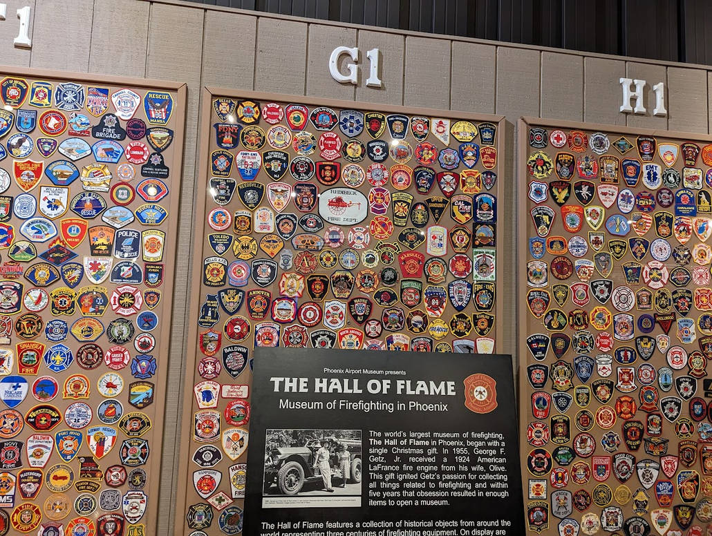 One of our fire patch wall displays.